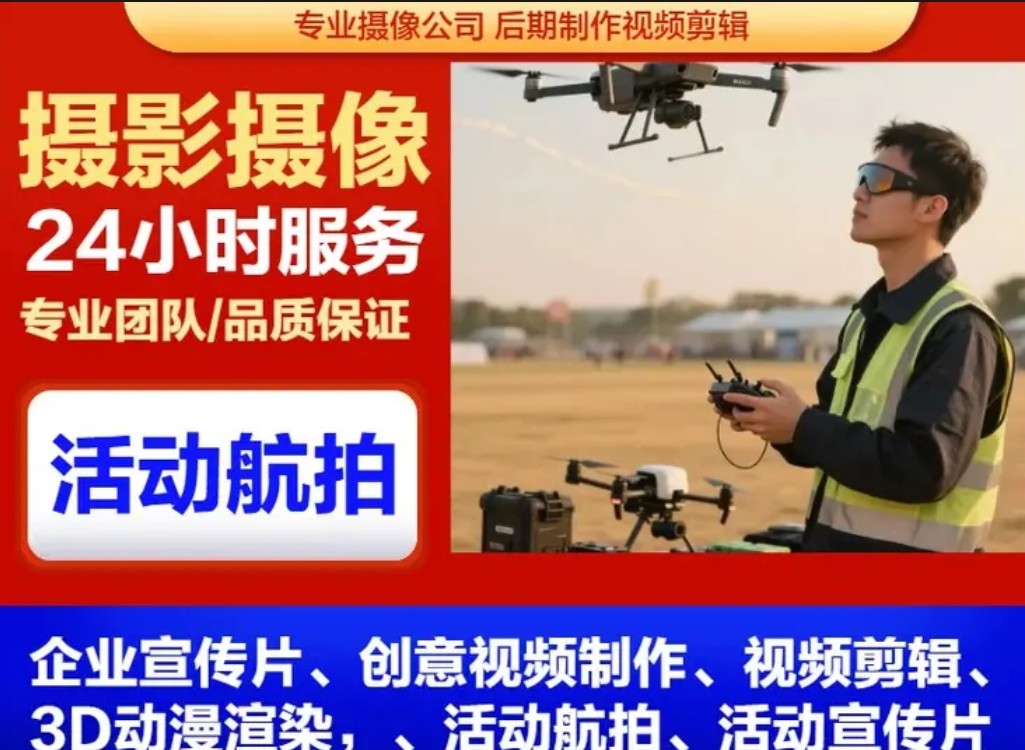 提供宣传片视频拍摄制作、活动摄影摄像、短视频、航拍、VR全景漫游服务 图1